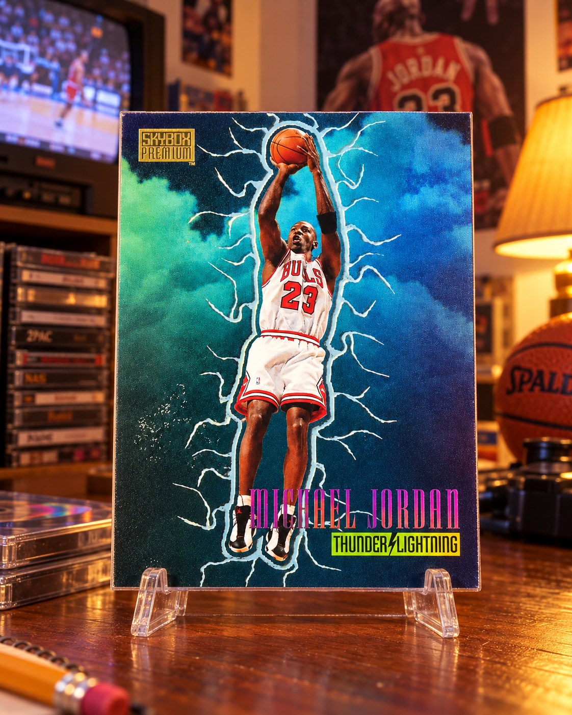 1997-98 SkyBox Premium Thunder & Lightning Michael Jordan #5TL — ai-generated collector artwork