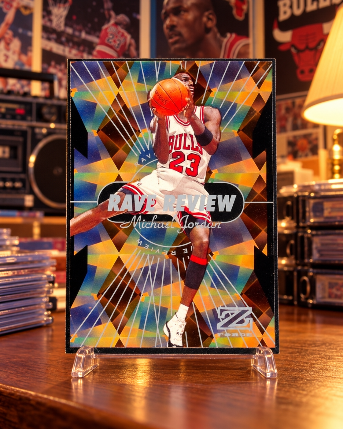 1997-98 Z-Force Rave Reviews Michael Jordan #6 — ai-generated collector artwork