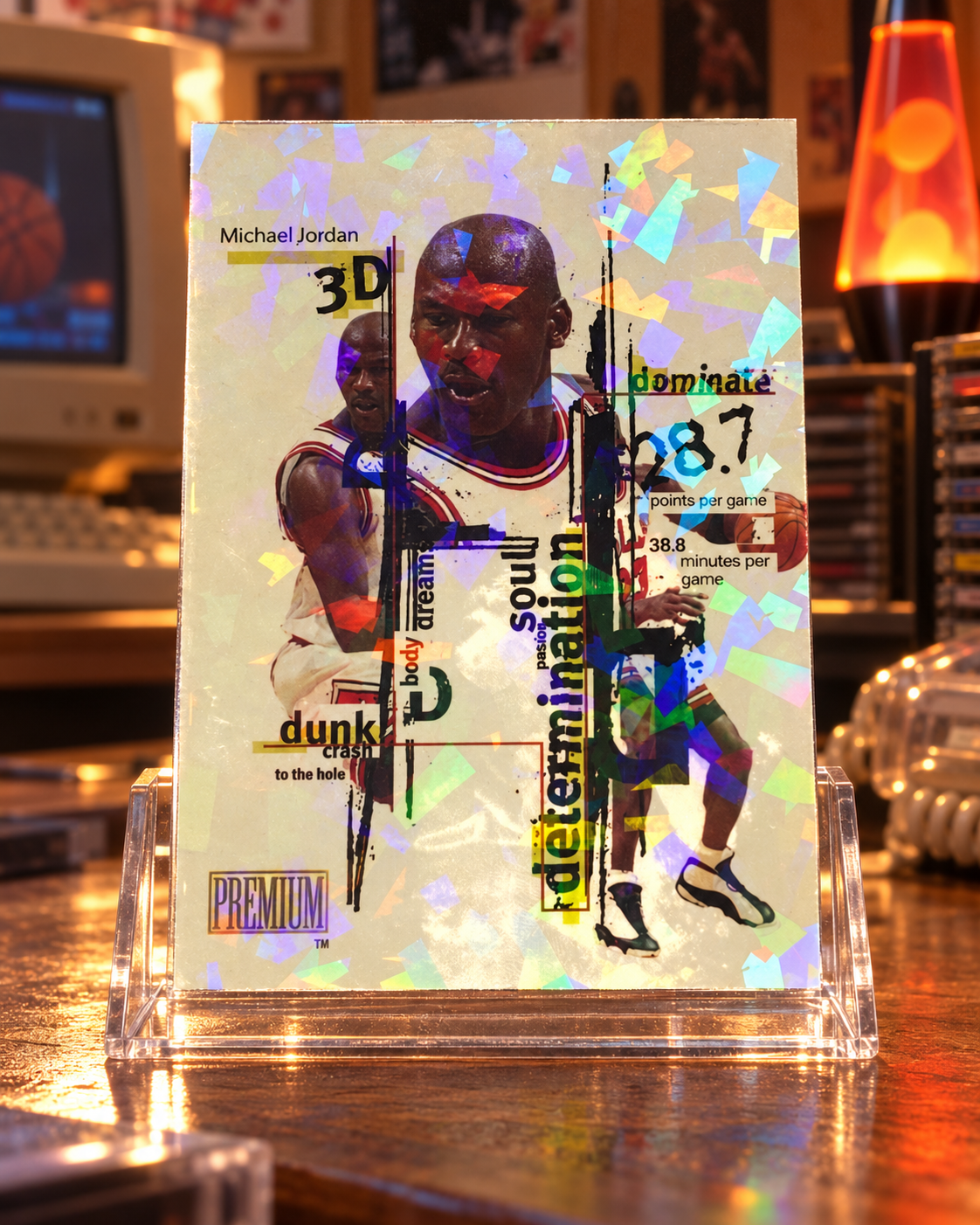 1998-99 SkyBox Premium 3D's Michael Jordan #4DDD — ai-generated collector artwork