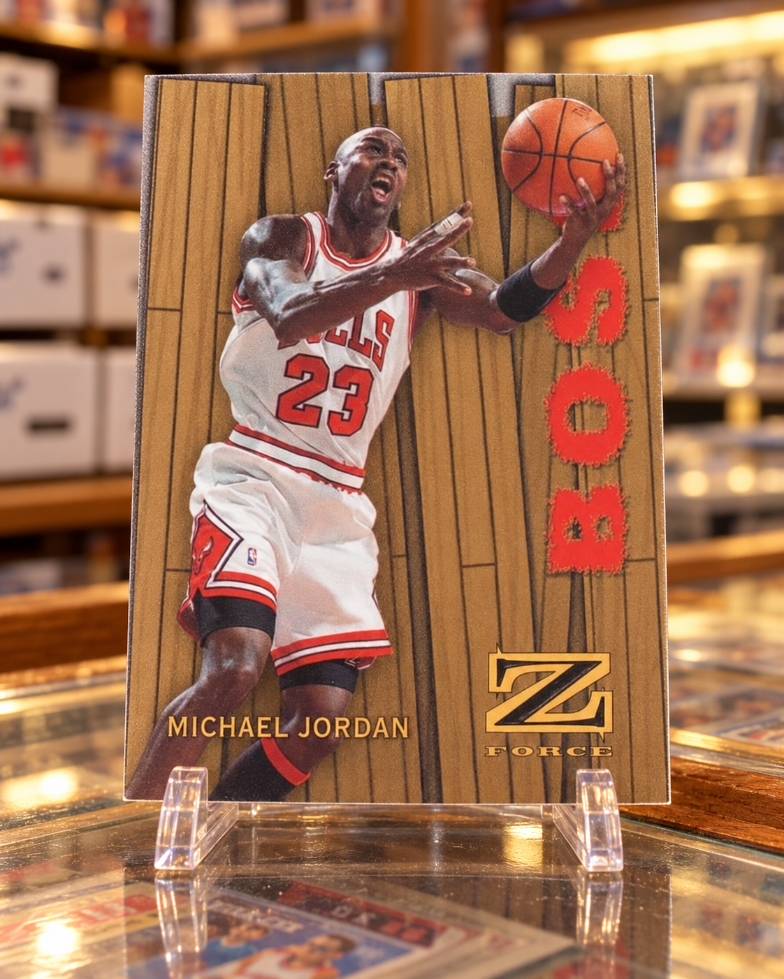 1997-98 Z-Force Boss Michael Jordan #10/B — ai-generated collector artwork
