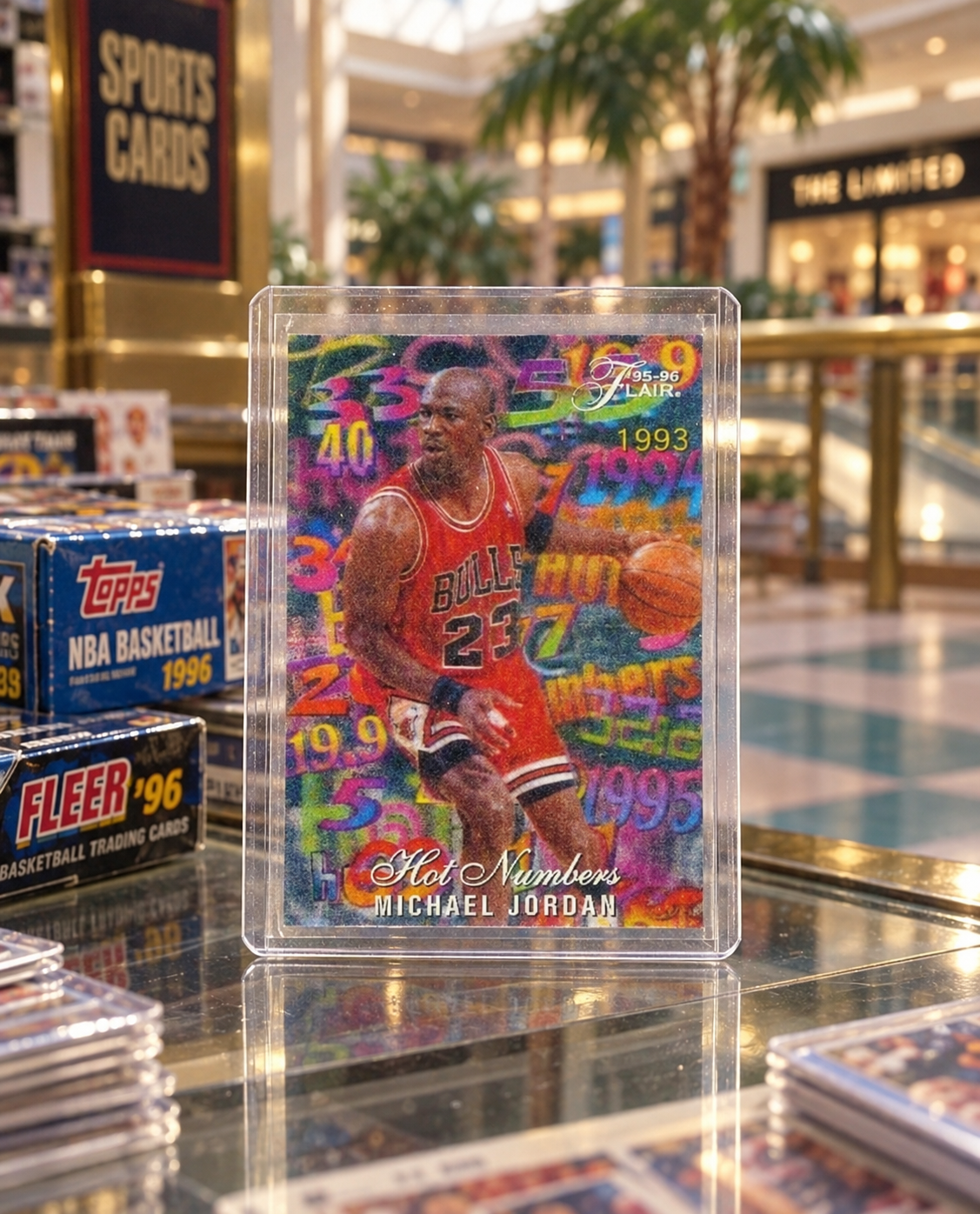 1995-96 Flair Hot Numbers — ai-generated collector artwork
