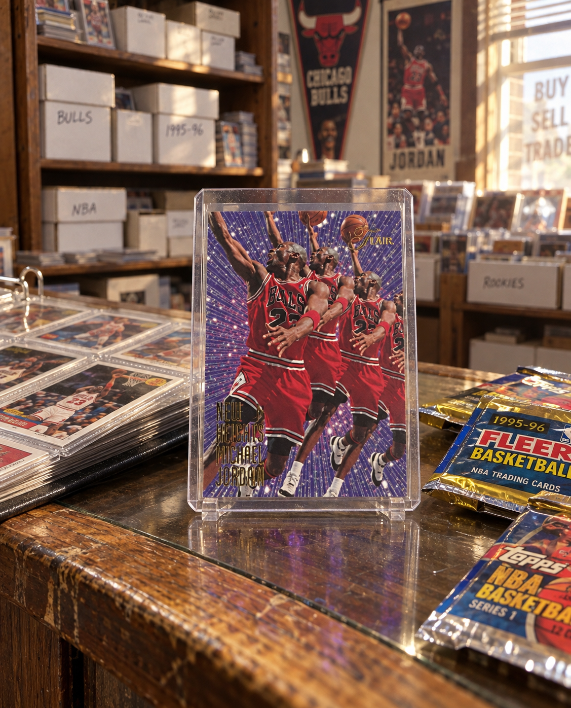 1995-96 Flair New Heights — ai-generated collector artwork