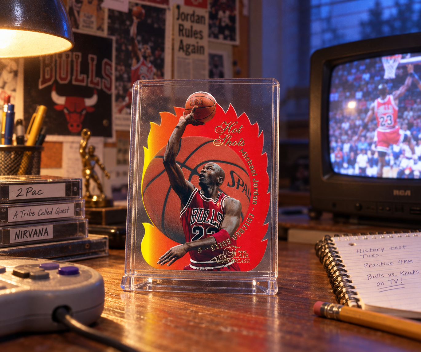 1996-97 Flair Showcase Hot Shots — ai-generated collector artwork